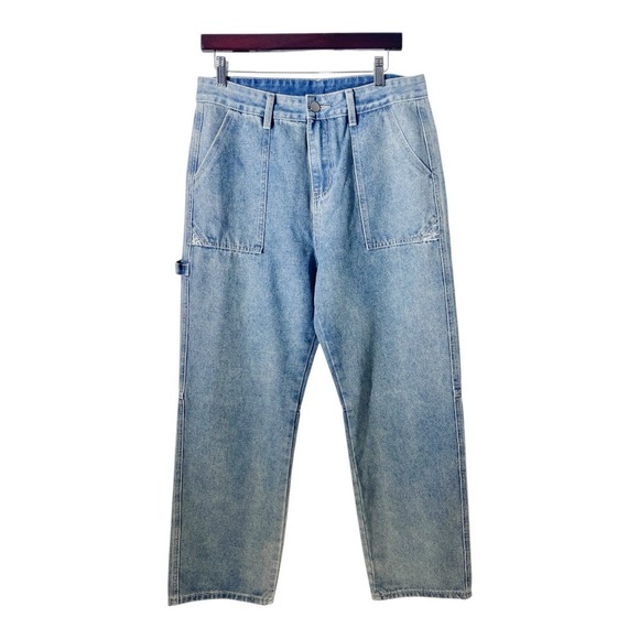 SHEIN | Blue Relaxed Fit Carpenter Jeans with Vintage Appeal - Picture 1 of 12